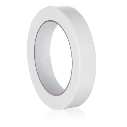 Skrfren Panzertape 1 Rolle 20mm X 20m, Weiß Hochleistungs-Gaffing-Klebeband Gewebeband Weiß Panzerband Panzerband Extra Stark Extra Stark Gewebeklebeband Für Rohre, Teppiche, Abdichtung, Reparaturen von Skrfren
