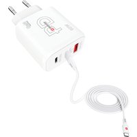 Power Charger 65W pd GaN Combo+ eu usb Ladegerät 65 w 1x usb-a, 2x usb-c® usb pd Weiß Innenbe - Skross von Skross