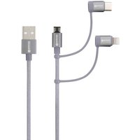 Skross USB-Kabel USB 2.0 USB-A Stecker 1.20m Space Grau Rund, Flexibel, Stoff-Ummantelung SKCA00143- von Skross