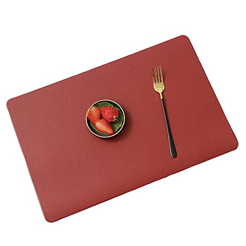 Skrsila Tischsets PU-Leder 4er Set Platzsets Doppelseitig rutschfest Abwaschbar Platzdeckchen Tischset 45x30cm Rot Skrsila Tischsets PU-Leder 4er Set Platzsets Doppelseitig rutschfest Abwaschbar Platzdeckchen Tischset 45x30cm Rot von Skrsila