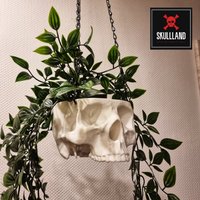 Blumentopf Hanging Skull/Totenkopf White von SkullLand