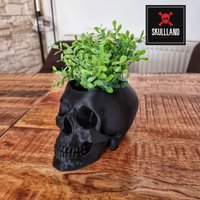 Blumentopf Skull/Totenkopf Schwarz von SkullLand