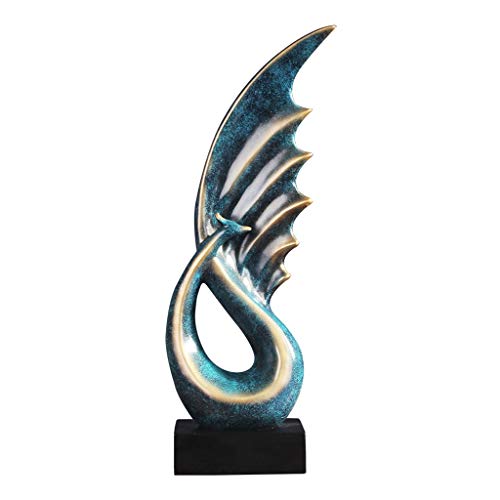 Skulptur Phoenix-Zusammenfassungs-Dekorations-Kunst, Die Verzierungs-Portal Fernsehkabinett Zusammenbringt ZHJING (Color : Blue) von Skulptur