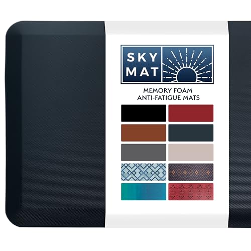 Sky Solutions Anti-Ermüdungsmatte – gepolsterte Komfort-Bodenmatten für Küche, Büro und Garage Unterlage rutschfestes Schaumstoffkissen Stehpult (50,8 x 99,9 1,9 cm, dunkelblau) von Sky Solutions
