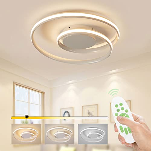 Sky angle LED Wohnzimmerlampe, 42W Weiß Dimmbar Deckenleuchte mit Fernbedienung, 5200 Lumen Runde Modern Deckenlampe für Wohnzimmer, Schlafzimmer, Büro, Esszimmer von Sky angle