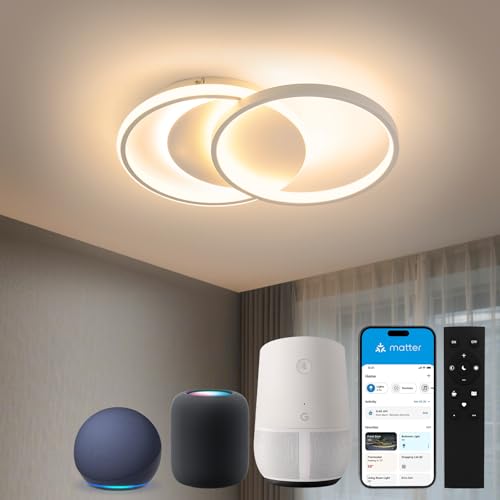 Sky angle Deckenleuchte Smart, Led Deckenleuchte Dimmbar Rund 45cm Kompatibel mit Matter, Alexa & GoogleHome 35W 4200LM für Schlafzimmer Wohnzimmer Küche Sky angle Deckenleuchte Smart, Led Deckenleuchte Dimmbar Rund 45cm Kompatibel mit Matter, Alexa & GoogleHome 35W 4200LM für Schlafzimmer Wohnzimmer Küche von Sky angle