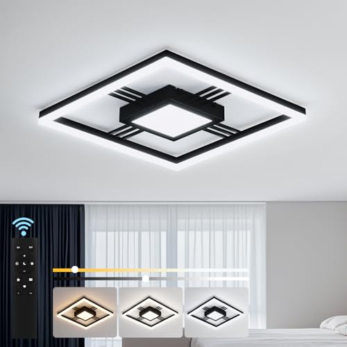 Sky angle Deckenleuchte mit Fernbedienung, Dimmable Schwarze Moderne Deckenleuchte 40 W 4800 LM LED-Lampe für Wohnzimmer Schlafzimmer (Schwarze, Dimmbar) von Sky angle