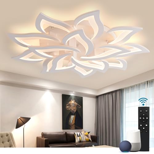 Sky angle Smart LED Deckenleuchte Küche Wohnzimmerlampe Modern Design Flurlampe Schlafzimmerlampe Blütenblätter Deckenbeleuchtung für Wohnzimmer Schlafzimmer von Sky angle