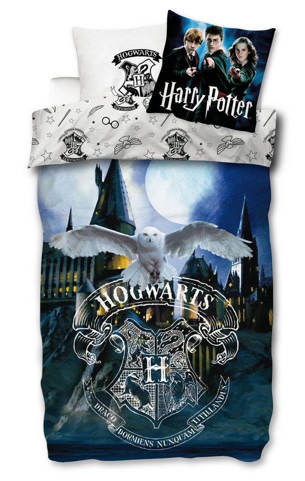 Bettwäsche Harry Potter Bettwäsche 135x200 80x80 Hogwarts Bettwäsche Set 2 tlg., SkyBrands, 100% Baumwolle von SkyBrands