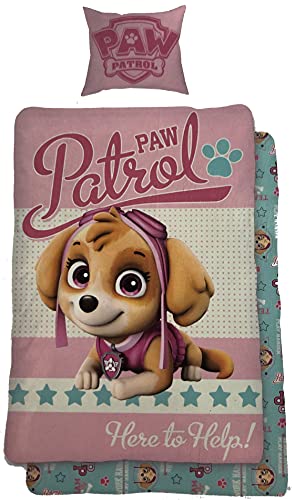 Bettwäsche Paw Patrol Skye-Here to Help Bezug 135x200cm Kissen 80x80cm 100%Baumwolle von SkyBrands