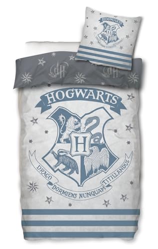Harry Potter Bettwäsche 135x200 80x80 cm 2-teilig Bettbezug Kissenbezug Bettwäsche-Set zum Wenden Hogwarts Baumwolle von SkyBrands