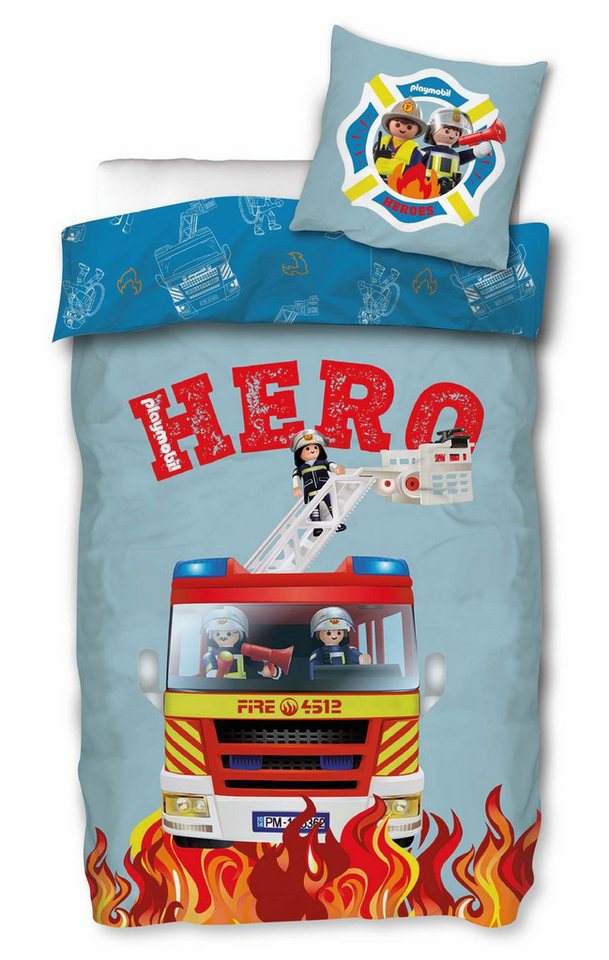SkyBrands Bettwäsche Playmobil City Action - Feuerwehr - Wende-Bettwäsche-Set, 135x200 cm, Baumwolle, 100% Baumwolle SkyBrands Bettwäsche Playmobil City Action - Feuerwehr - Wende-Bettwäsche-Set, 135x200 cm, Baumwolle, 100% Baumwolle von SkyBrands