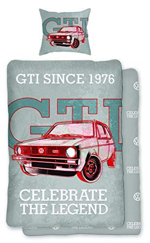 SkyBrands Volkswagen Golf 1 GTI Bettwäsche Retro 135 x 200 mit Kissen 80 x 80 cm Celebrate The Legend von SkyBrands