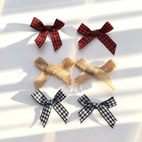 Handgefertigte Kleine Weihnachtsbögen Dekoration, Buffalo Plaid Jute, Pre-Tied, Handgefertigte Schleife Für Geschenke Geschenkverpackung Ostern von SkyColorShop