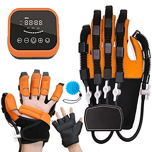 Rehabilitationsroboter Handschuhe, Handschiene Assistive Handschuhe mit Einzelfingertraining und Timing Funktionen, Fingertrainer für Schlaganfall-Hemiplegie-Patienten (Left Hand, Small) von SkyFace
