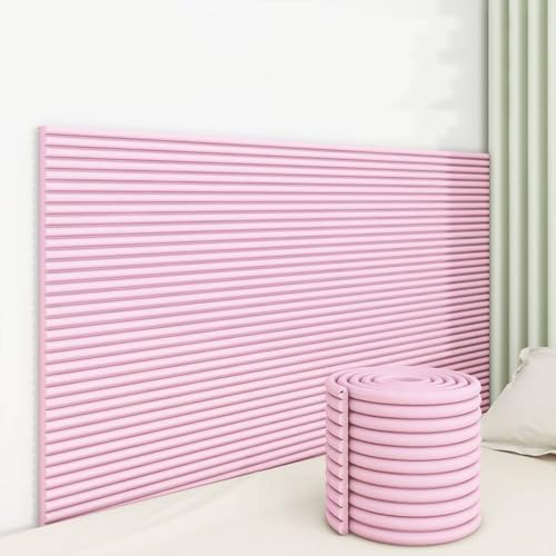 SkyFace Antikollision Selbstklebend Wandkissen 1cm Dick 3D Wandpolster Selbstklebend Bett Kopfteil Wandverkleidung Bett Dekoration Isolierung for Schlafzimmer Wohnzimmer (Rosa, 40 x 200 cm) von SkyFace