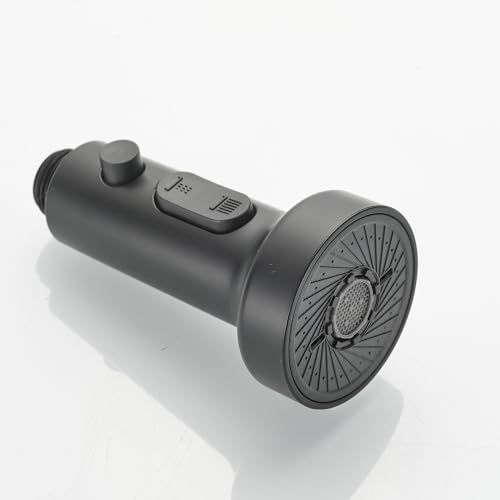 SkyPanda Küchenarmaturen Ersatz Geschirr Duschkopf, G 1/2“ mit Universal Abnehmbares Ersatzteil Düse 3 Funktion Küchenarmatur Waschbecken Dusche (Shower-Matt-schwarz) von SkyPanda