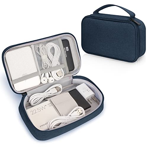 Skycase Kabeltasche,Elektronikzubehör Organizer,Reise Kabel Etui Kabelorganizer,Tragbare Kabel Tasche für Elektronische Accessoires USB Powerbank SD-Karte Ladekabel,Blau von Skycase