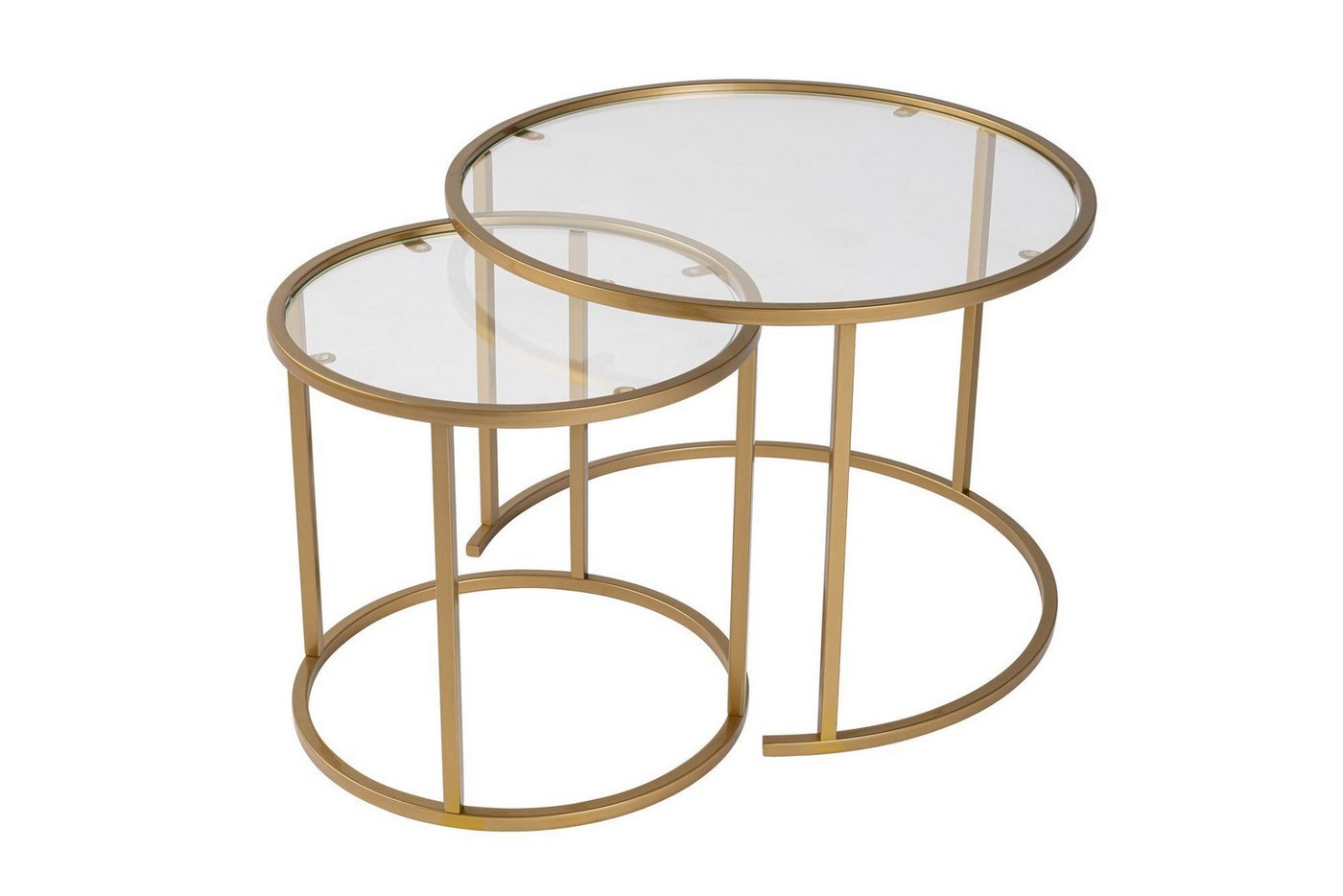 Skye Decor Couchtisch 100% TEMPERED GLASS & METAL, 60 cm - 42 cm (2 Pieces), 857NRD11 (Set, 2-St., 2er-set), width 60 cm, width 42 cm von Skye Decor