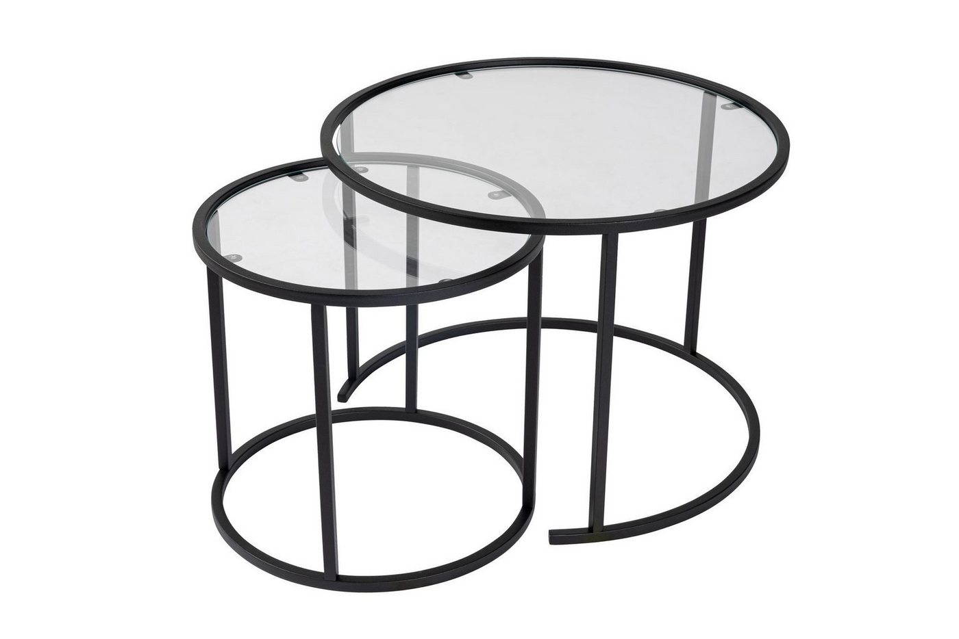 Skye Decor Couchtisch 100% TEMPERED GLASS & METAL, 60 cm - 42 cm (2 Pieces), 857NRD11 (Set, 2-St., 2er-set), width 60 cm, width 42 cm von Skye Decor