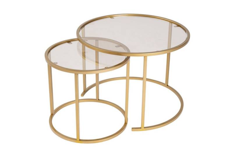 Skye Decor Couchtisch 100% TEMPERED GLASS & METAL, 60 cm - 42 cm (2 Pieces), 857NRD11 (Set, 2-St., 2er-set), width 60 cm, width 42 cm von Skye Decor