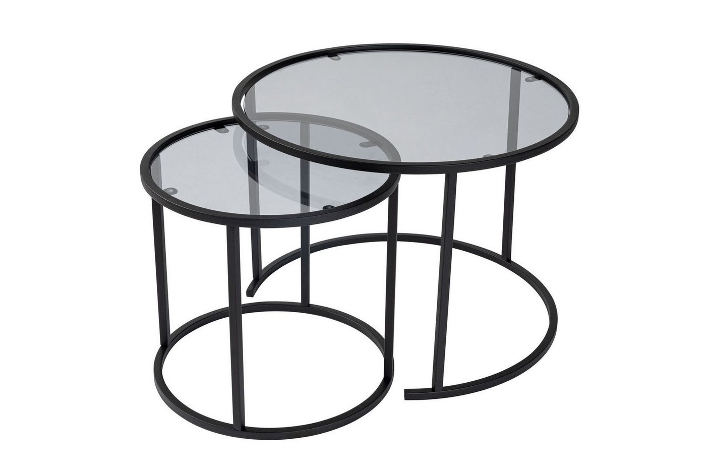 Skye Decor Couchtisch 100% TEMPERED GLASS & METAL, 60 cm - 42 cm (2 Pieces), 857NRD11 (Set, 2-St., 2er-set), width 60 cm, width 42 cm von Skye Decor
