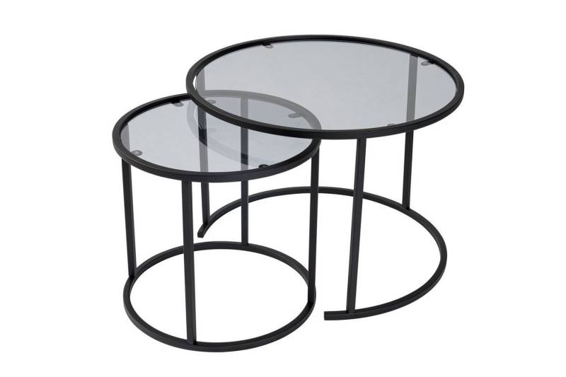 Skye Decor Couchtisch 100% TEMPERED GLASS & METAL, 60 cm - 42 cm (2 Pieces), 857NRD11 (Set, 2-St., 2er-set), width 60 cm, width 42 cm von Skye Decor