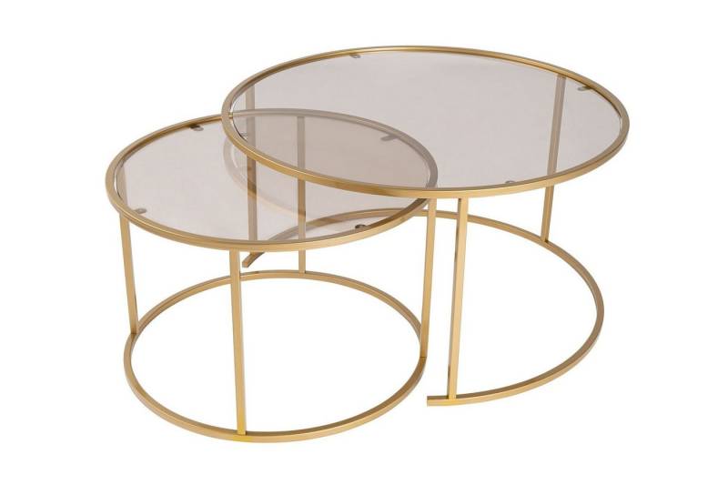 Skye Decor Couchtisch 100% TEMPERED GLASS und METAL, 80 cm - 60 cm, NRD110 (Set, 2-St., 2er-Set), Width 80 cm, Width 60 cm von Skye Decor