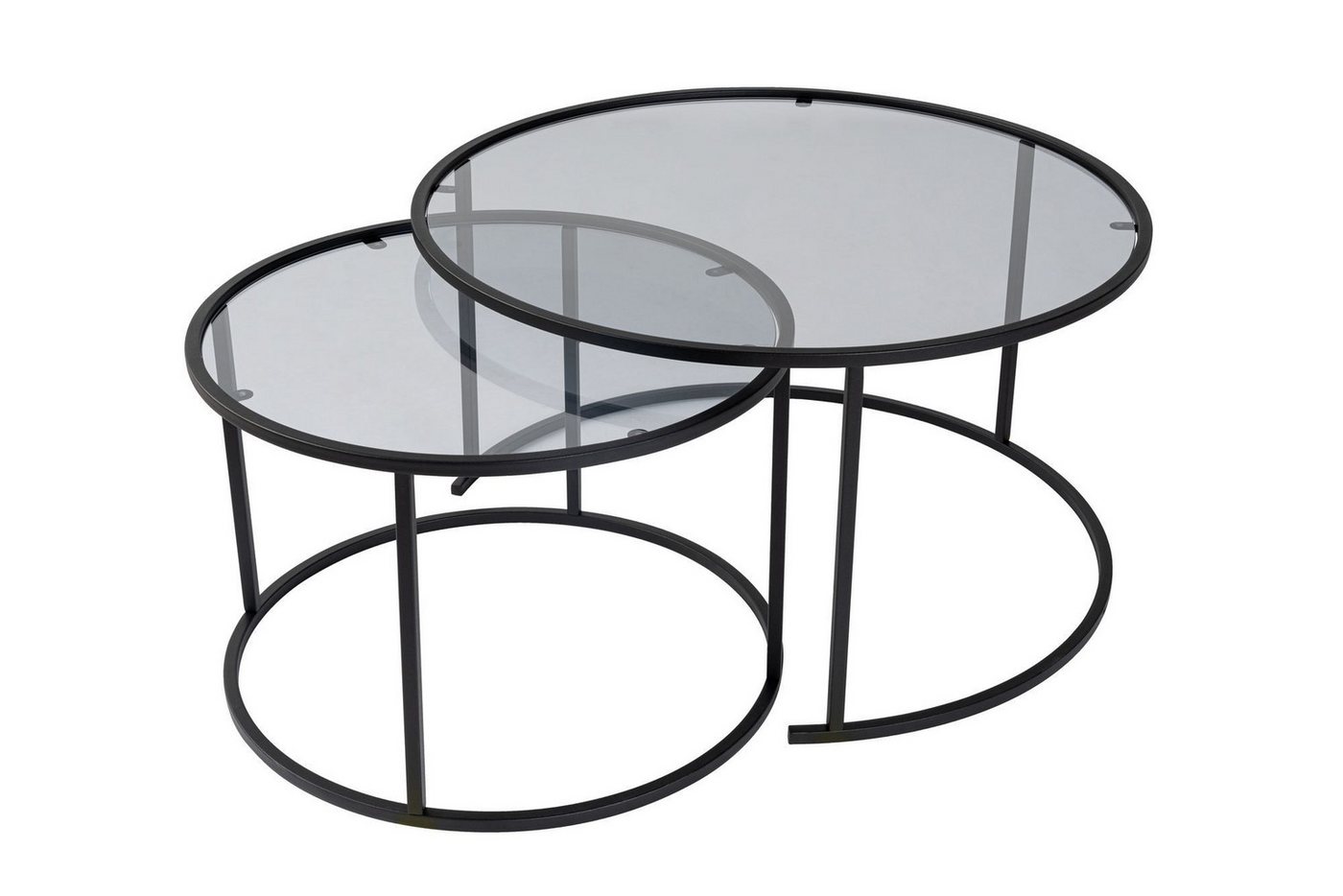 Skye Decor Couchtisch 100% TEMPERED GLASS und METAL, 80 cm - 60 cm, NRD110 (Set, 2-St., 2er-Set), Width 80 cm, Width 60 cm von Skye Decor