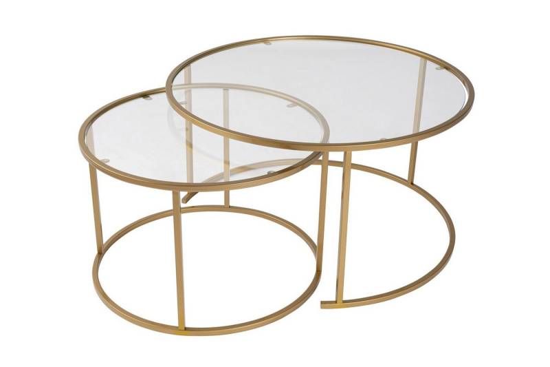 Skye Decor Couchtisch 100% TEMPERED GLASS und METAL, 80 cm - 60 cm, NRD110 (Set, 2-St., 2er-Set), Width 80 cm, Width 60 cm von Skye Decor