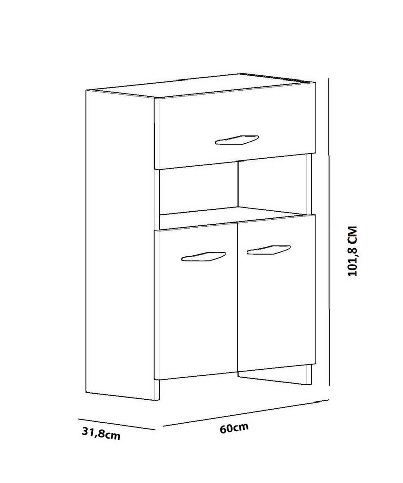 Skye Decor Hochschrank 100% MELAMINE COATED PARTICLE BOARD, 101,8 cm x 31,8 cm x 60 cm C3902 Skye Decor Hochschrank 100% MELAMINE COATED PARTICLE BOARD, 101,8 cm x 31,8 cm x 60 cm C3902 von Skye Decor