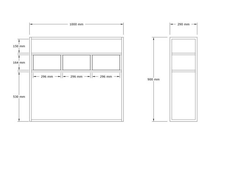 Skye Decor Konsole 100% MELAMINE COATED PARTICLE BOARD, 70 cm x 34 cm x 90 cm E1908 von Skye Decor