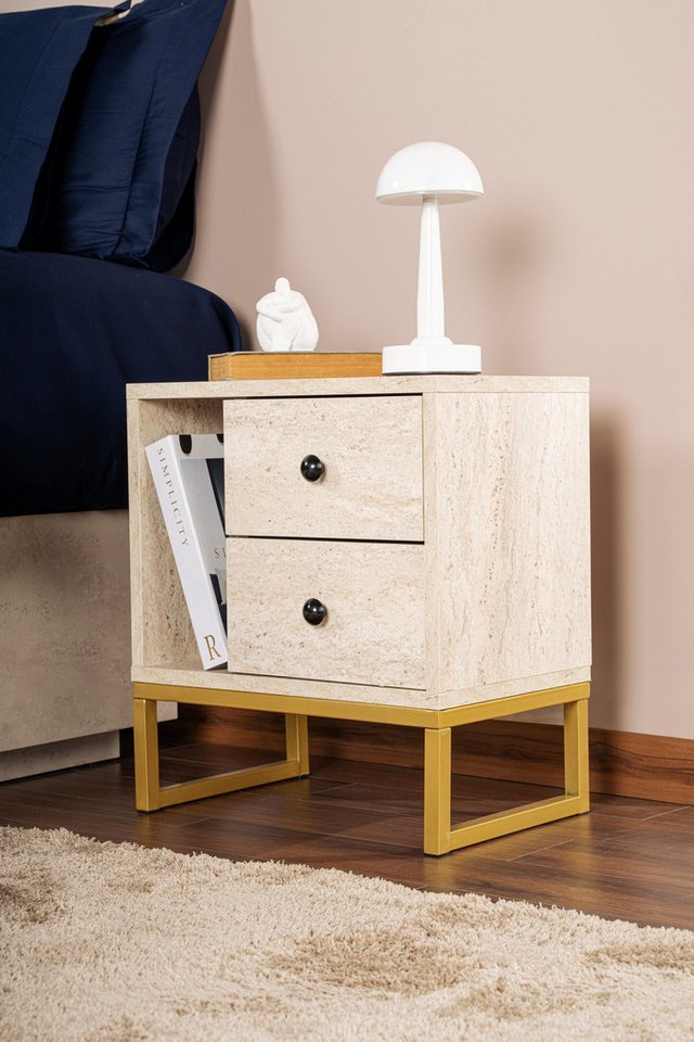 Skye Decor Nachtkonsole 100% MELAMINE COATED PARTICLE BOARD, 50 cm x 29,5 cm x 45,2 cm D1410 von Skye Decor