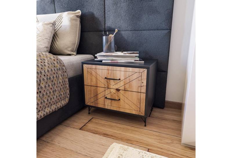 Skye Decor Nachtkonsole 100% MELAMINE COATED PARTICLE BOARD, 55 cm x 40 cm x 50 cm N3301 von Skye Decor