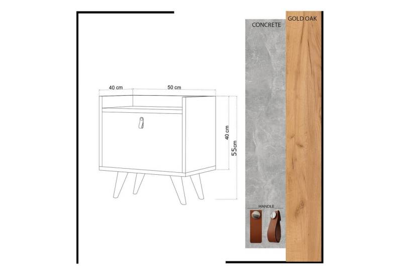 Skye Decor Nachtkonsole 100% MELAMINE COATED PARTICLE BOARD, 40 cm x 59 cm x 50 cm D4133 von Skye Decor