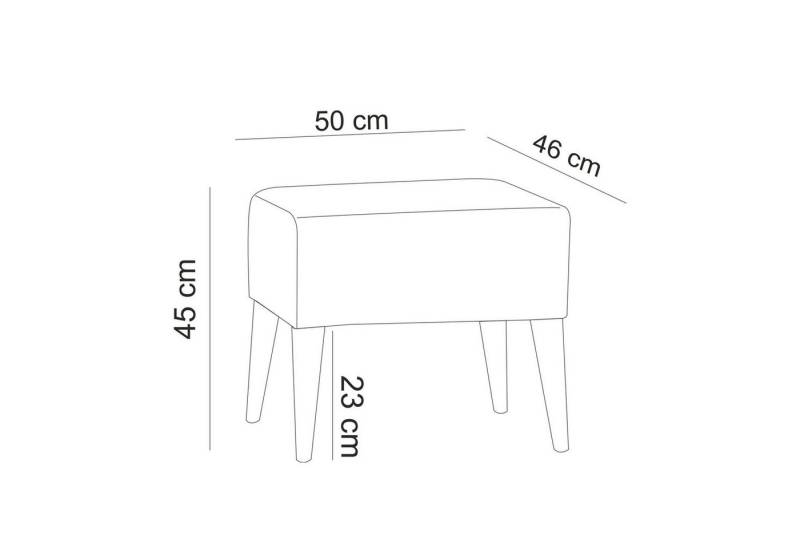 Skye Decor Sitzhocker Frame: HORNBEAM WOOD, 45 cm x 46 cm x 50 cm Q1058 von Skye Decor