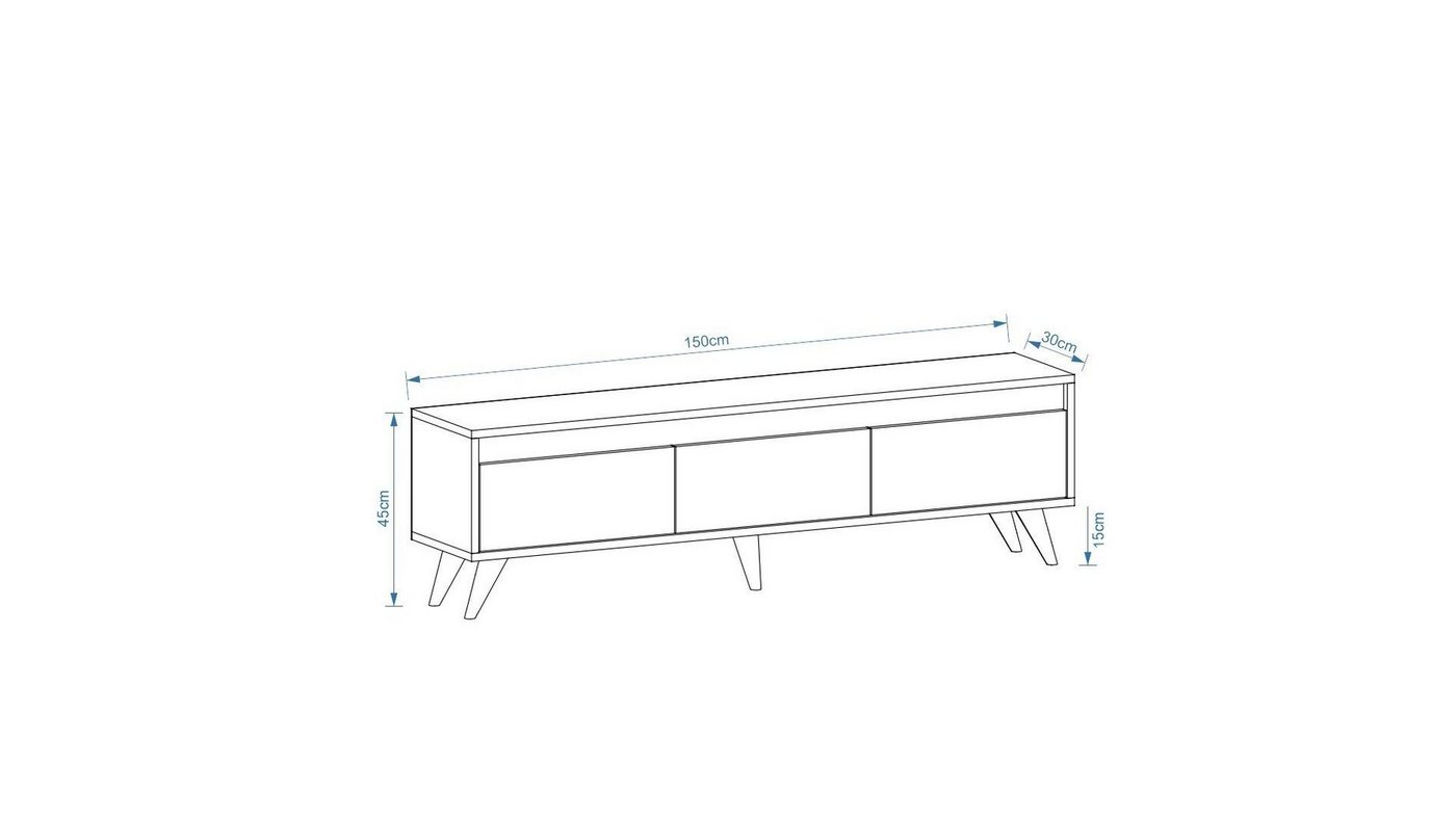 Skye Decor TV-Schrank 100% MELAMINE COATED PARTICLE BOARD, 45 cm x 30 cm x 150 cm S1113 von Skye Decor