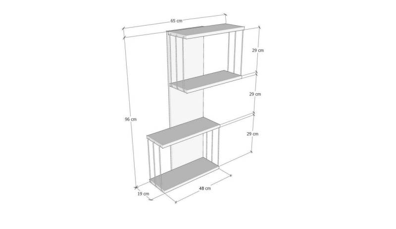 Skye Decor Wandregal 100% MELAMINE COATED PARTICLE BOARD, 96 cm x 19 cm x 65 cm N1729 von Skye Decor