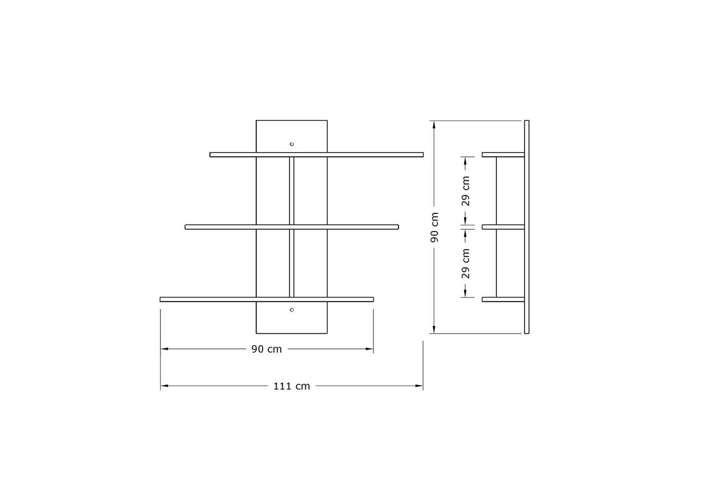 Skye Decor Wandregal 100% MELAMINE COATED PARTICLE BOARD, 90 cm x 20 cm x 111 cm M1789 Skye Decor Wandregal 100% MELAMINE COATED PARTICLE BOARD, 90 cm x 20 cm x 111 cm M1789 von Skye Decor
