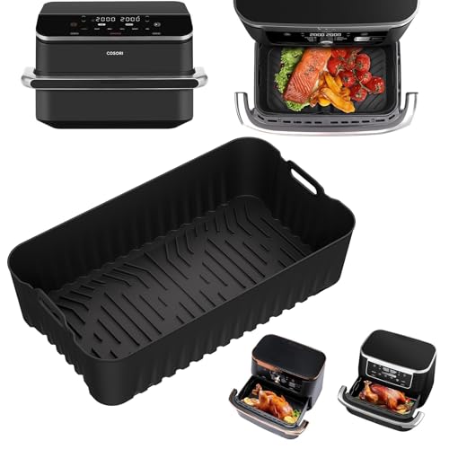 Silikonform Air Fryer für Cosori Air Fryer 10 l Twinfry, flach, Silikon, für Airfryer Cosori 10 l und Ninja AF500EU 10,4 l (Form 1 Stück) von Skyearman