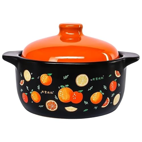 Schmortopf 4,8 L Crock Pot Hitzebeständige Küchentöpfe for Kochen Auflauf Herd Tontopf for Keramik-Kochgeschirr Schmortopf(4.8L) von SkyjOy