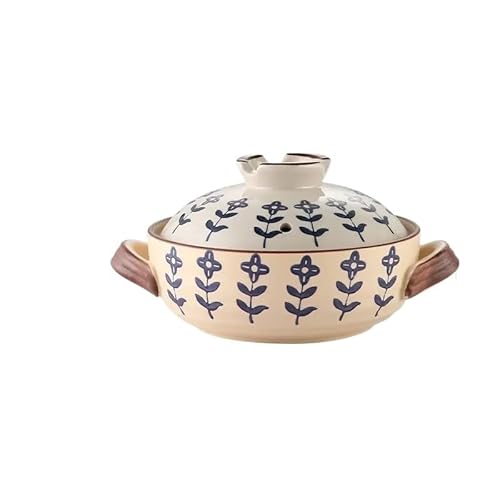 Schmortopf Auflauf Eintopf Topf Keramik Kochgeschirr Suppe Kochtöpfe Hochtemperaturbeständige Antihaftpfannen for die Küche(1.5L D) von SkyjOy