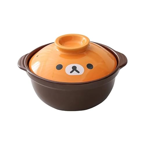 Schmortopf Cartoon Bär Keramik Suppentopf Auflauf Milch Topf Gas Verwendung Küche Eintopf Herd Kochtöpfe Hot Pot Suppe Wok(8in 1.3L) von SkyjOy