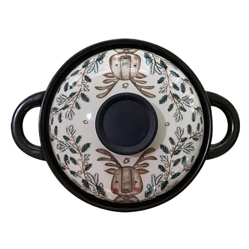 Schmortopf Keramik-Auflauf-Eintopf mit Deckel, Haushalts-Suppentöpfe, Hochtemperatur-Gasherd, offener, feuerfester Kochtopf(3.5 Liters) von SkyjOy