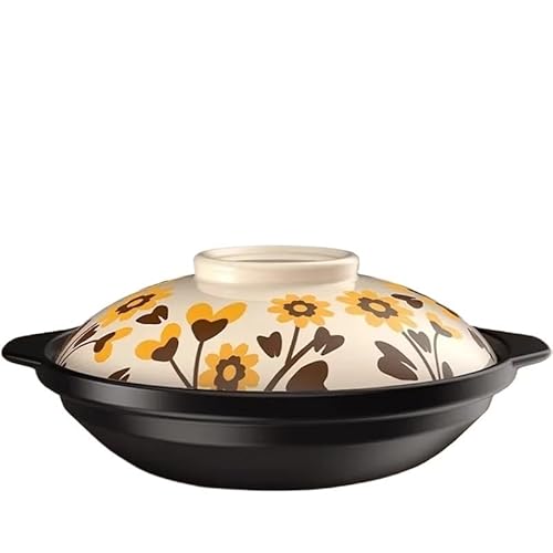 Schmortopf Startseite Keramik-Kochgeschirr 3, l Crock Pot Küchentöpfe for Kochen hitzebeständiger Auflauf Herd Tontopf for Schmortopf(2.0L) von SkyjOy