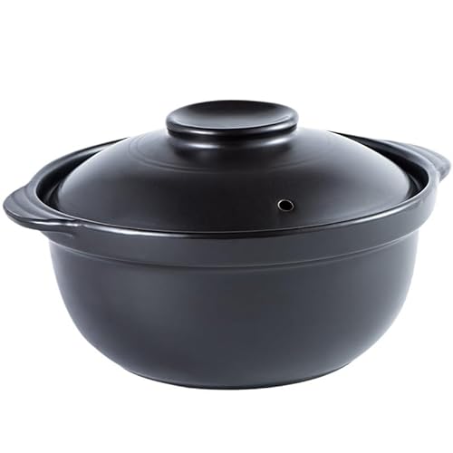Schmortopf Topf, Auflauf, Keramiktopf, Suppentopf, gedämpfter Reis, geschmorter Hühnerreis und hitzebeständiger, Tontopf, Reisgas-Tontopf(Deep 1.9 L) von SkyjOy