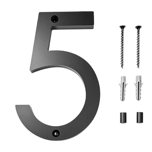 SkyjOy Hausnummer 15 cm Außenhausnummern 3D Schilder Tür Haus Außen Schwarze Zahlen Adresse Hausnummernschild 6 Zoll Digitale Karte Hausnummernschild(5) von SkyjOy