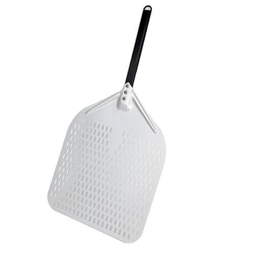 SkyjOy Pizzaschaufel 14/13/12 Zoll perforierte Pizzaschaufel, rechteckige, Aluminium-Hartbeschichtung oder eloxierte(14 inch 68 cm) von SkyjOy