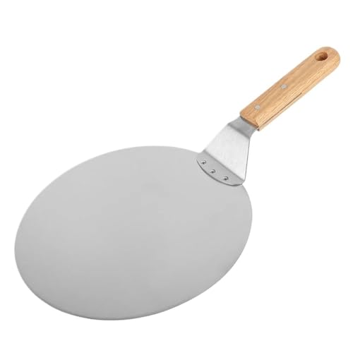 SkyjOy Pizzaschaufel 6,5/10/12 Zoll Pizzaschaufel, antihaftbeschichteter Pizzaschieber aus Metall mit Holzgriff, Kuchenheber, Transferfach for selbstgemachten Backen von Pizza und Brot(10 inch) von SkyjOy