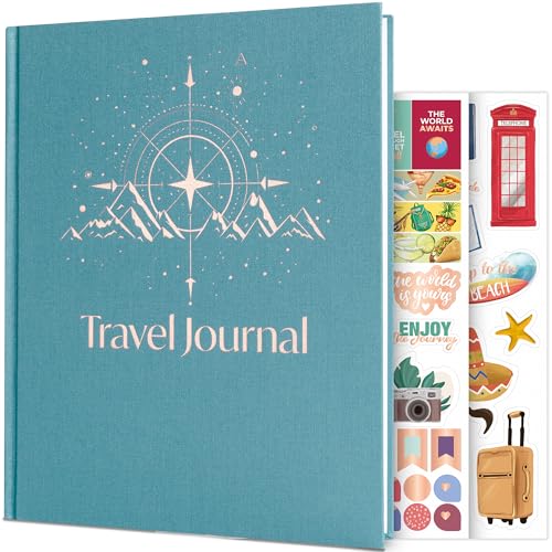 Skyline Travel Journal – Traveling Diary & Photo Journal – Vacation Essentials for Family, Men & Women – Bucket List Notebook (Aquamarine Compass) von Skyline